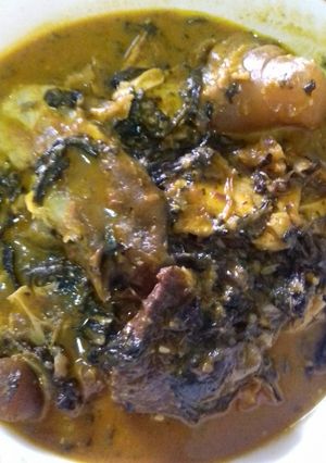 A picture of Bitterleaf soup.