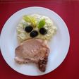 Puré de apio y palta con chuleta de cerdo