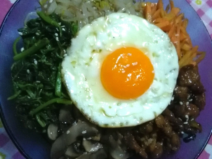 Easy Steps Make Recipes Bibimbap (Nasi campur Korea) the Delicious Make You Drink.