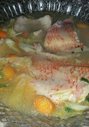 Foto resep Sop ikan kakap simple.