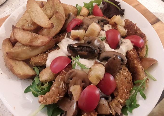 Sig's creamy pork and mushroom salad