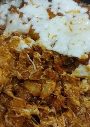 عکسی از دستور سوسیس سیب زمینی پنیری