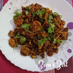 A picture of White Bitter Gourd/Karela Fry.