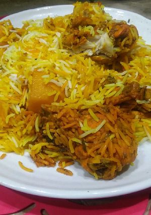 A picture of Chicken biryani.