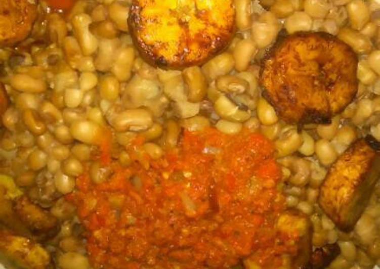 How to Prepare Favorite Bean with plaintain and fried stew