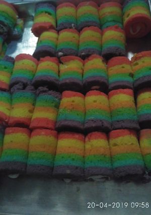 Foto resep Bolu gulung pelangi😍