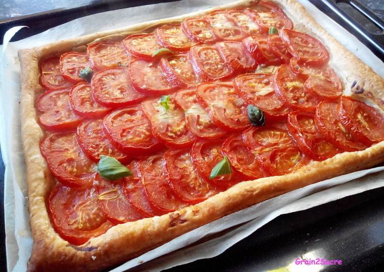 Recette de Super rapide Fait maison Tarte Tomate Moutarde Basilic