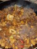 Tumis daging dengan tempe
