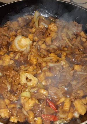 Foto resep Tumis daging dengan tempe