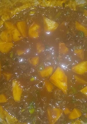 A picture of Potato beef stew.