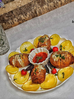 عکسی از دستور سیب زمینی آکاردئونی