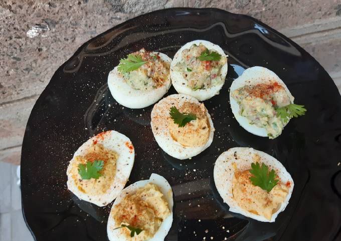 Recipe of Quick Dressed or Stuffed Eggs in 3 ways