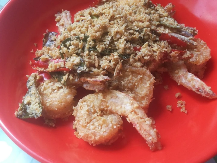Cara Gampang Membikin Resep Udang goreng oatmeal yang Uenak Anti Ribet, Bikin Ngiler