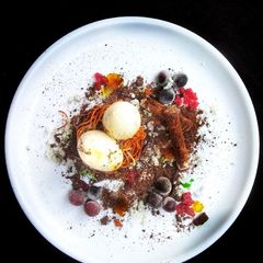 The edible bird's nest representing coconut milk pudding: A picture of The edible bird's nest representing coconut milk pudding:.