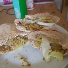 A picture of Quick falafel pitas.