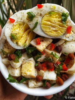 A picture of Egg Chana Salad.