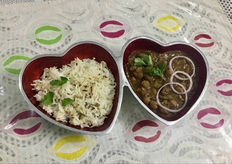 Steps to Prepare Delicious Chhole with zeera rice #valentinespecial #mealfortwo