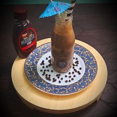 A picture of Red velvet chocolate Cake shake.