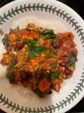 Turkey, Celery & Sweet Potato Rustic One-Pot with Chilli, Beans, Tomatoes & Baby Spinach