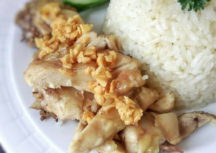 Nasi Ayam Kukus (Mirip nasi ayam hainan)