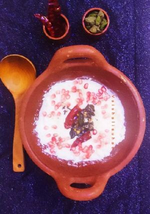 A picture of Mysore style Mosaru Anna / Curd rice.
