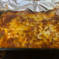 A picture of Spinach and mushroom lasagna.
