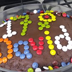 Chocolate birthday cake A picture of Chocolate birthday cake.