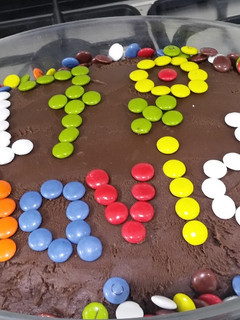A picture of Chocolate birthday cake.