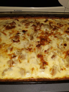 Una foto de Quiche de pollo con cebolla
