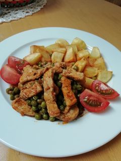 Brassói aprópecsenye zöldborsóval recept fotója