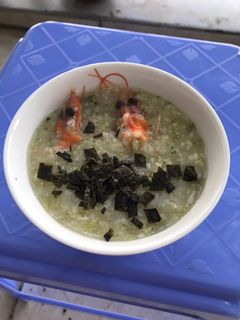 Hình của món Cháo tôm rong biễn.