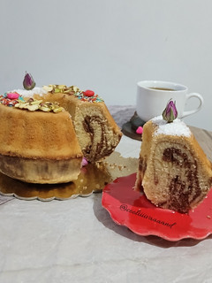 عکسی از دستور کیک عصرانه دورنگ 😋 در توستر