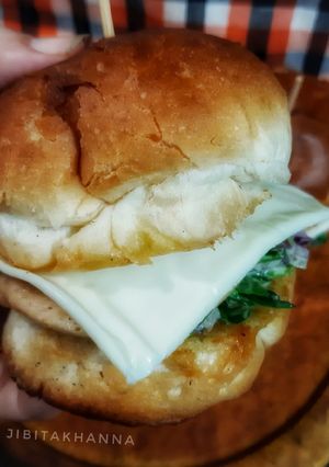A picture of Chicken Salami Burger.