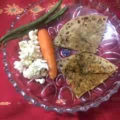 Mixed veg stuffed paratha A picture of Mixed veg stuffed paratha.