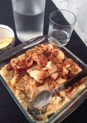 Foto resep Apple cinnamon bread pudding