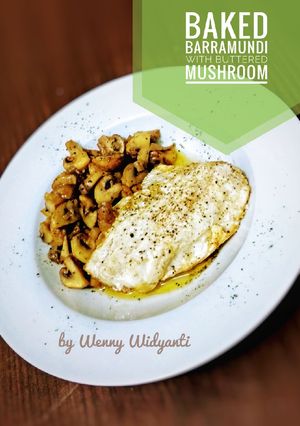 Foto resep Baked Barramundi with Buttered Mushroom #ketopad_cp_Baking