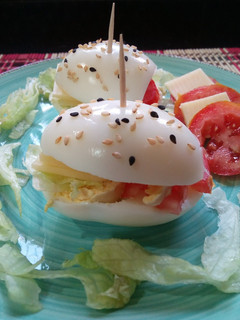 A picture of Egg burgers#recipemarathon.