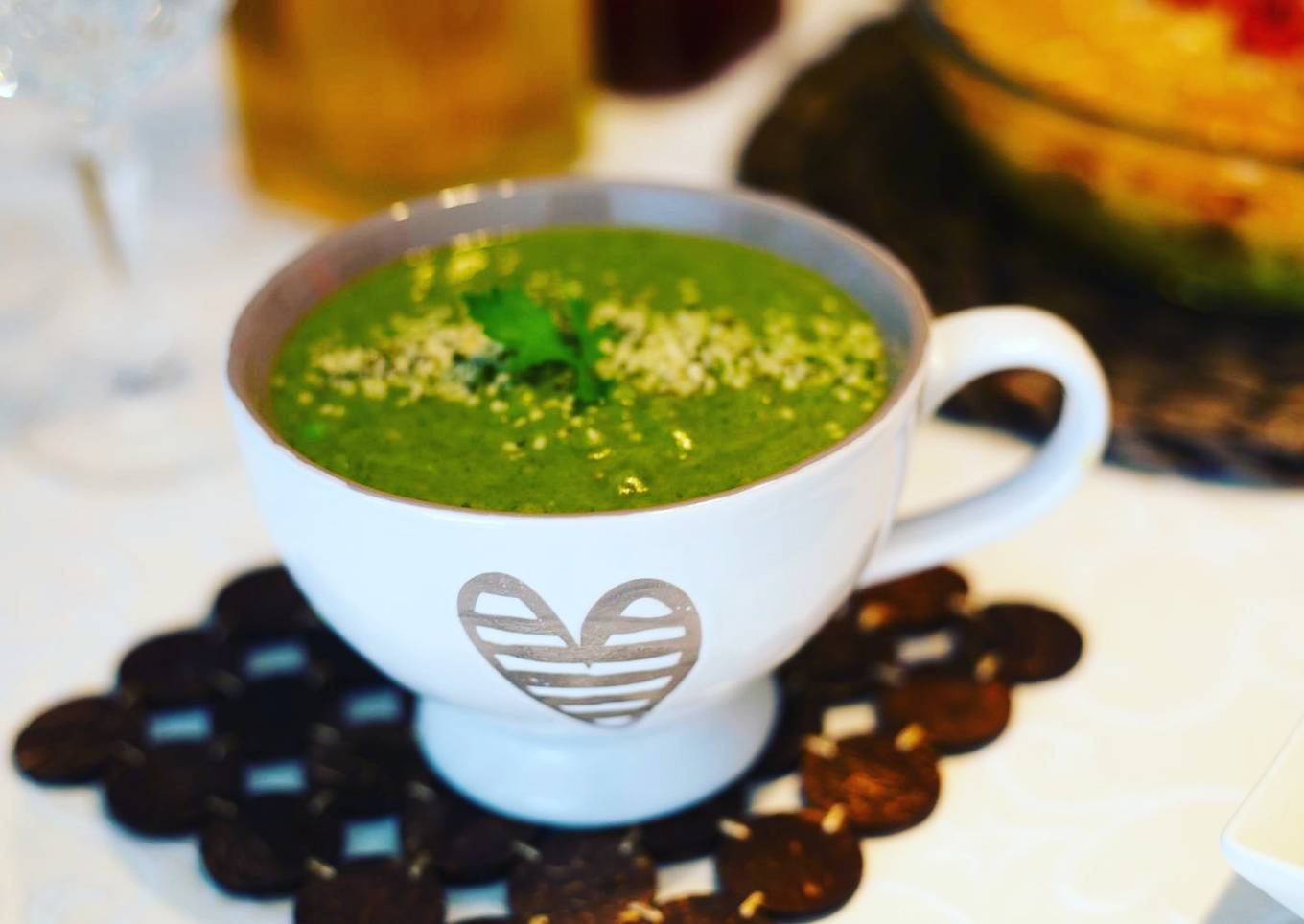 Crema de rúcula con guisantes - veggie