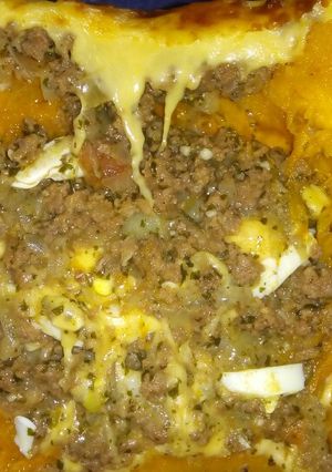 Una foto de Zapallo relleno. Riquísimo