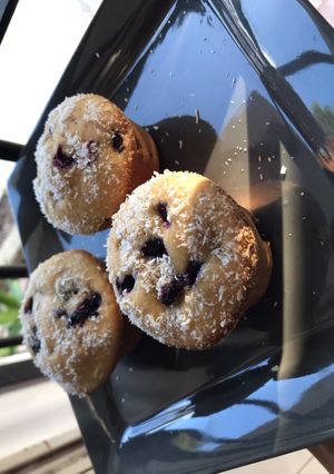 Una foto de Muffins integrales con arándanos
