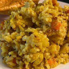 A picture of Moong daal khichdi.