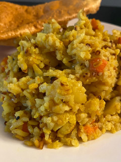 A picture of Moong daal khichdi.