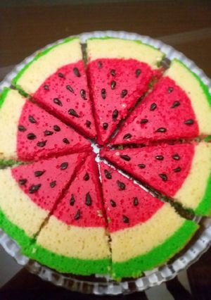 عکسی از دستور کیک هندوانه تابه ای