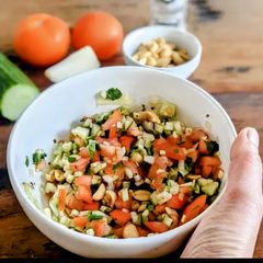 A picture of Cucumber Tomato Peanuts Salad.