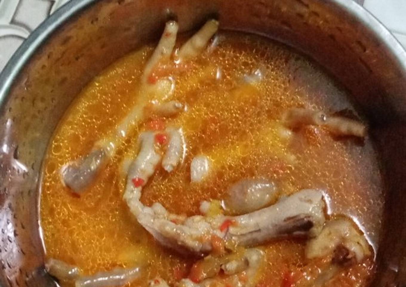 Ceker pedas kuah enak