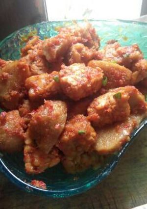 Foto resep Sambal goreng bakso tempe pedas