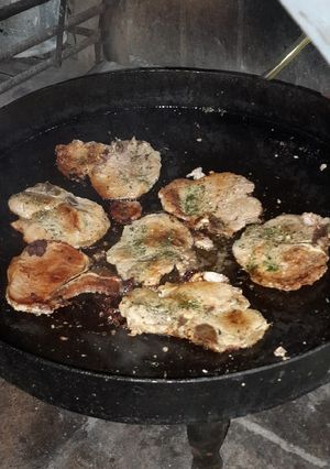 Una foto de Chuletas de cerdo al disco
