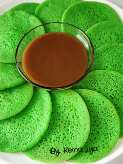 Foto resep Serabi Pandan Kuah Kinca Gula Merah
