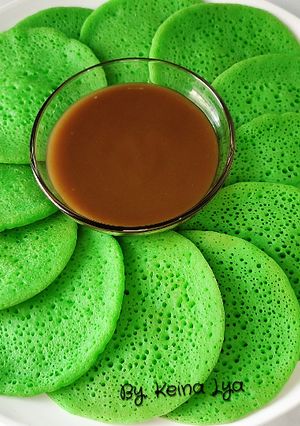 Foto resep Serabi Pandan Kuah Kinca Gula Merah
