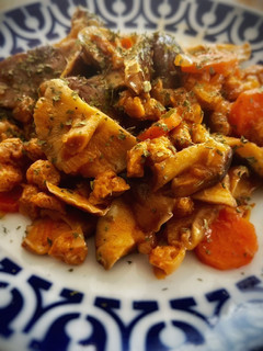 Una foto de Bourguignon vegano de setas y soja texturizada